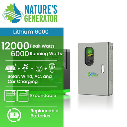 Natures Generator Lithium 6000 with Transfer Switch