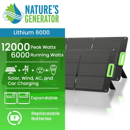 Natures Generator Lithium 6000 with Solar Panel