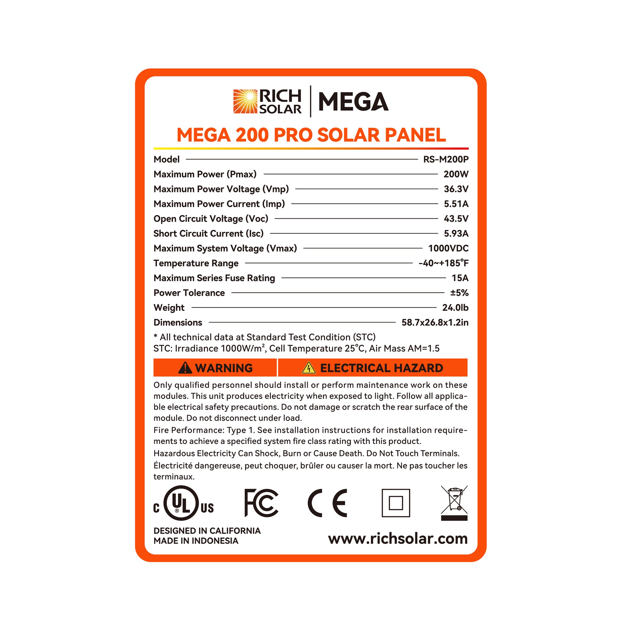 Rich Solar Renogy 200W 24V Solar Panel For RVs And Off Grid Use