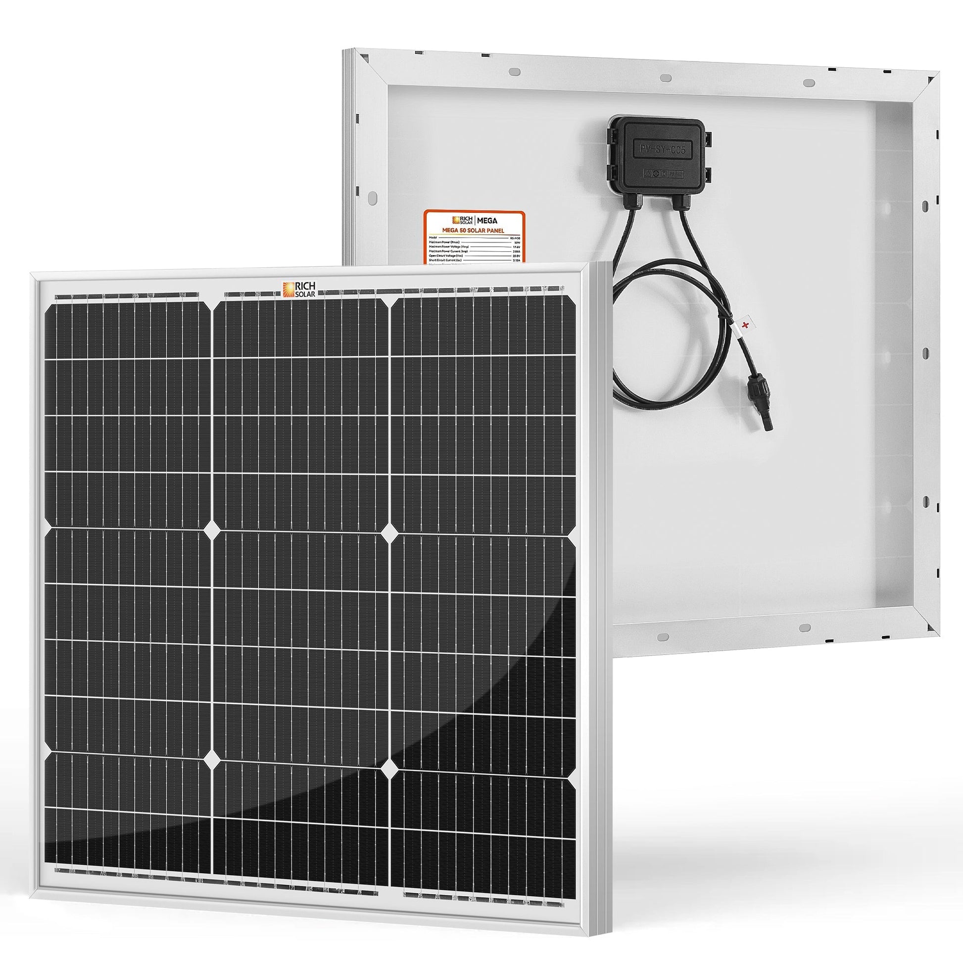 Rich Solar Renogy 50W Compact Solar Panel For Off Grid Van Boat Power