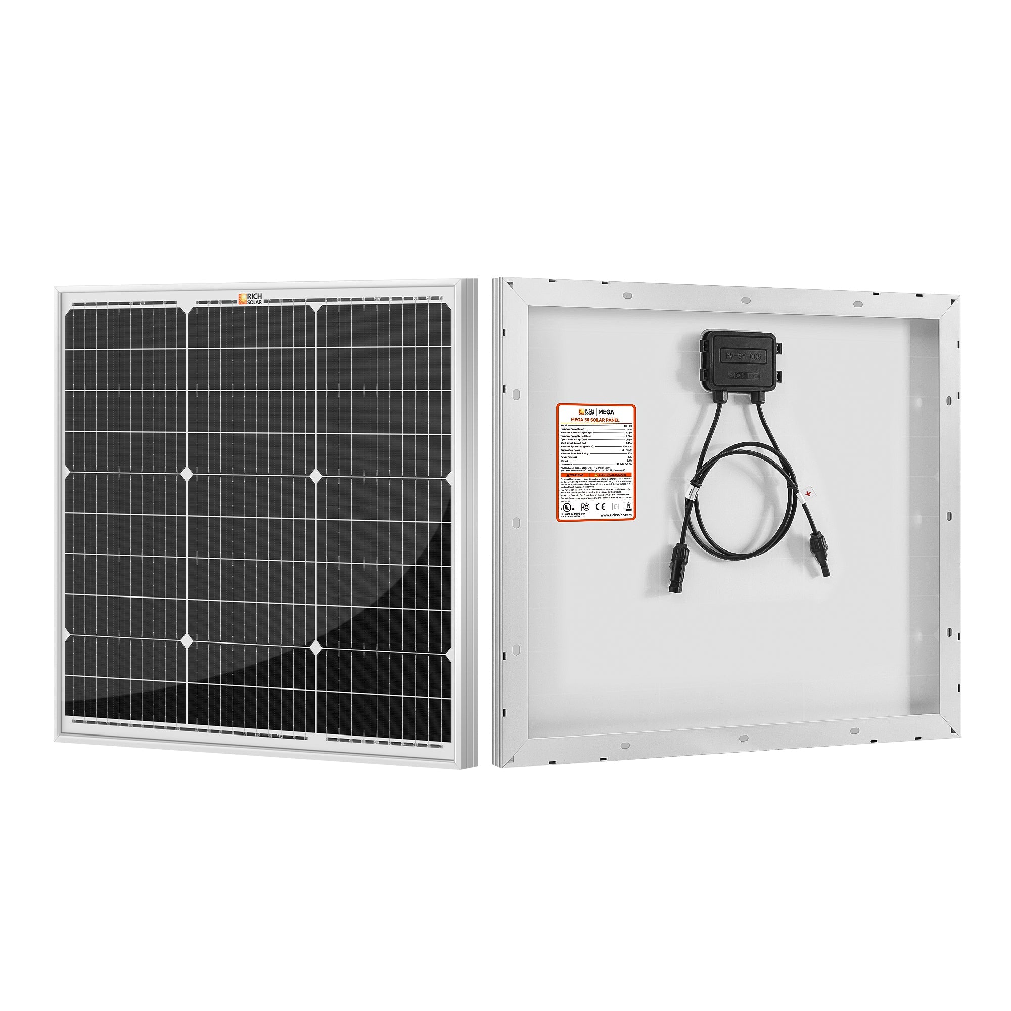 Rich Solar Renogy 50W Compact Solar Panel For Off Grid Van Boat Power
