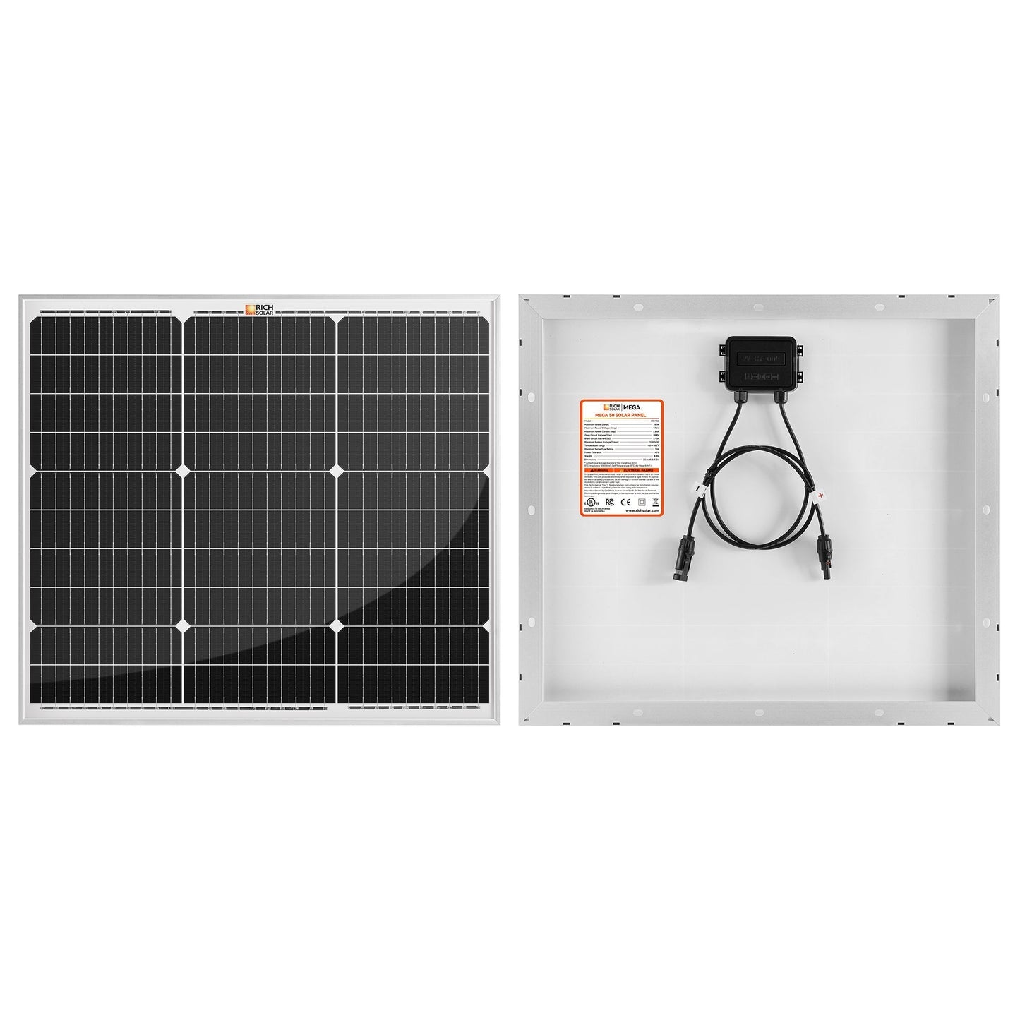 Rich Solar Renogy 50W Compact Solar Panel For Off Grid Van Boat Power