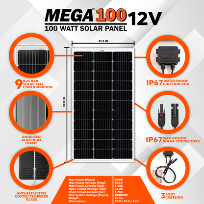 Rich Solar Renogy 100 Watt Solar Panel 2 Pack For Off Grid Power