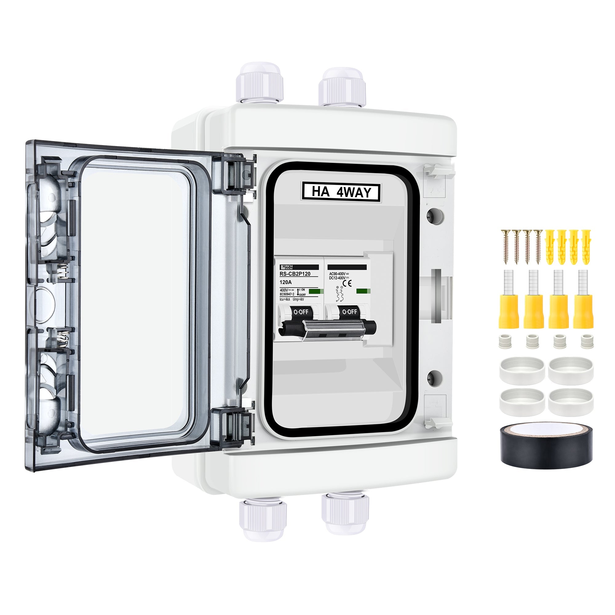 Rich Solar Square D 2 Pole Outdoor Circuit Breaker Box With Solar Disconnect