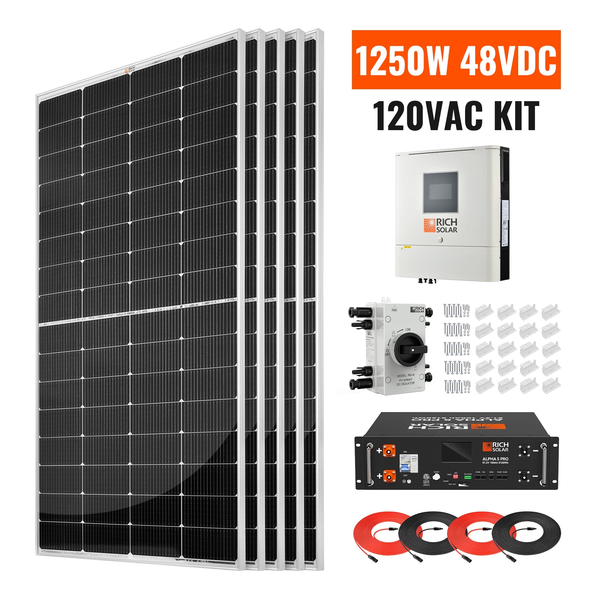 Rich Solar EG4 1250W Solar Inverter Kit For Home Power