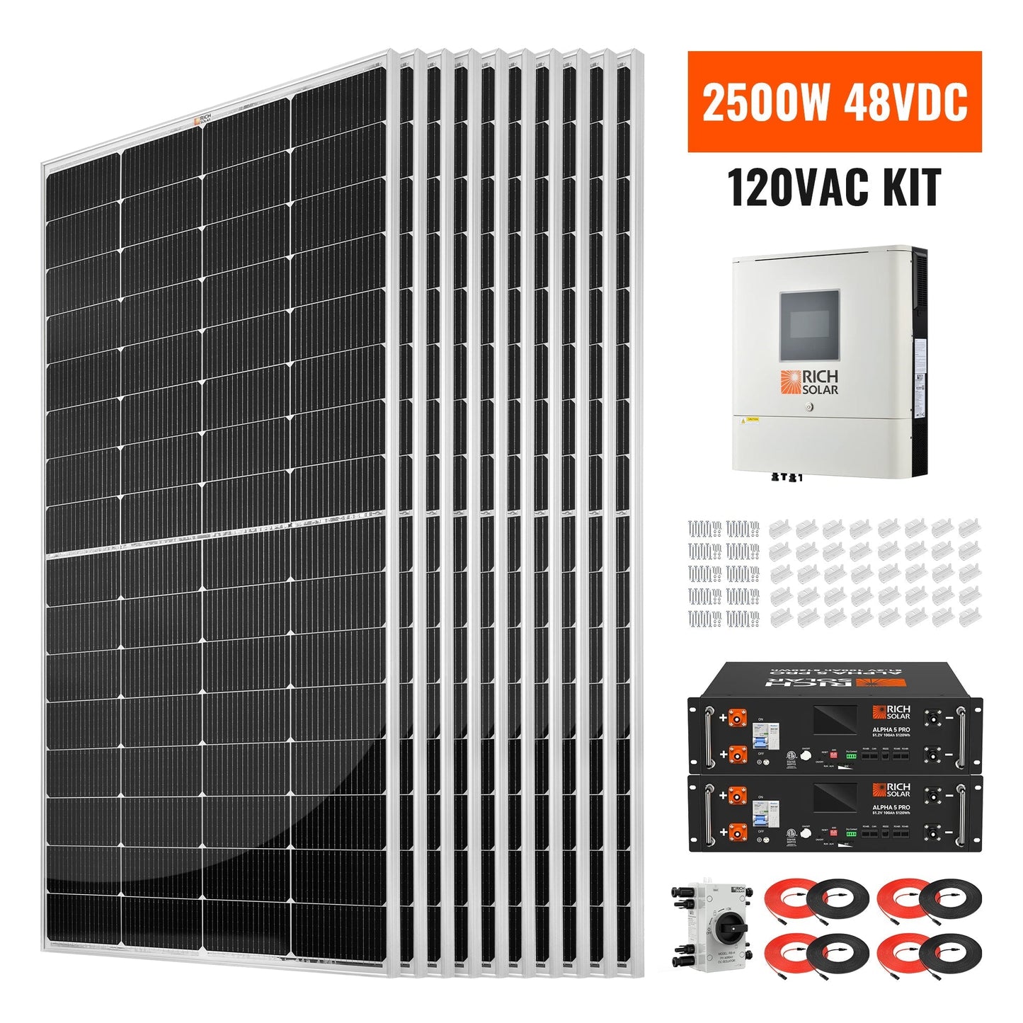 Rich Solar PowerOak Solar Generator Kit 2500W 120V Output