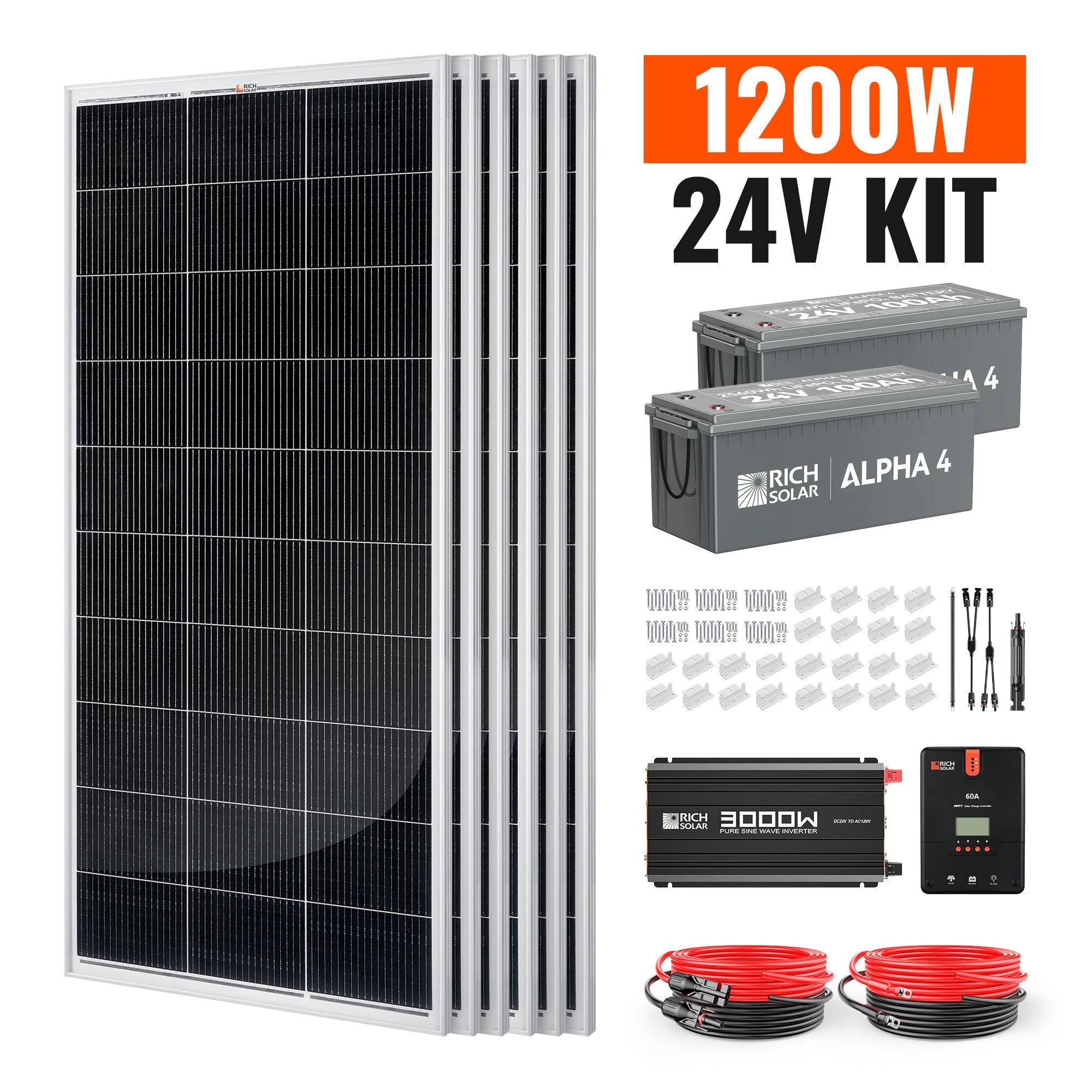 Rich Solar Renogy 1200W 24V Complete Solar Kit