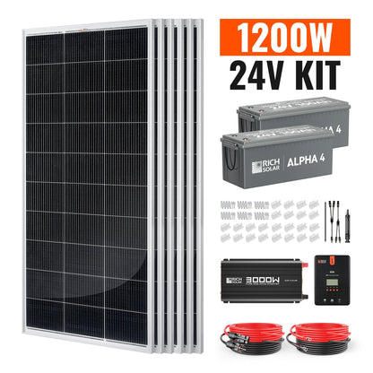 Rich Solar Renogy 1200W 24V Complete Solar Kit