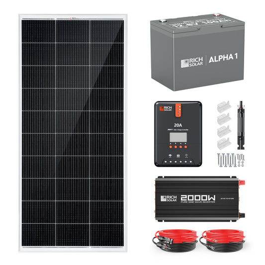 Rich Solar Renogy 200 Watt Complete Solar Kit For Easy Off Grid Power