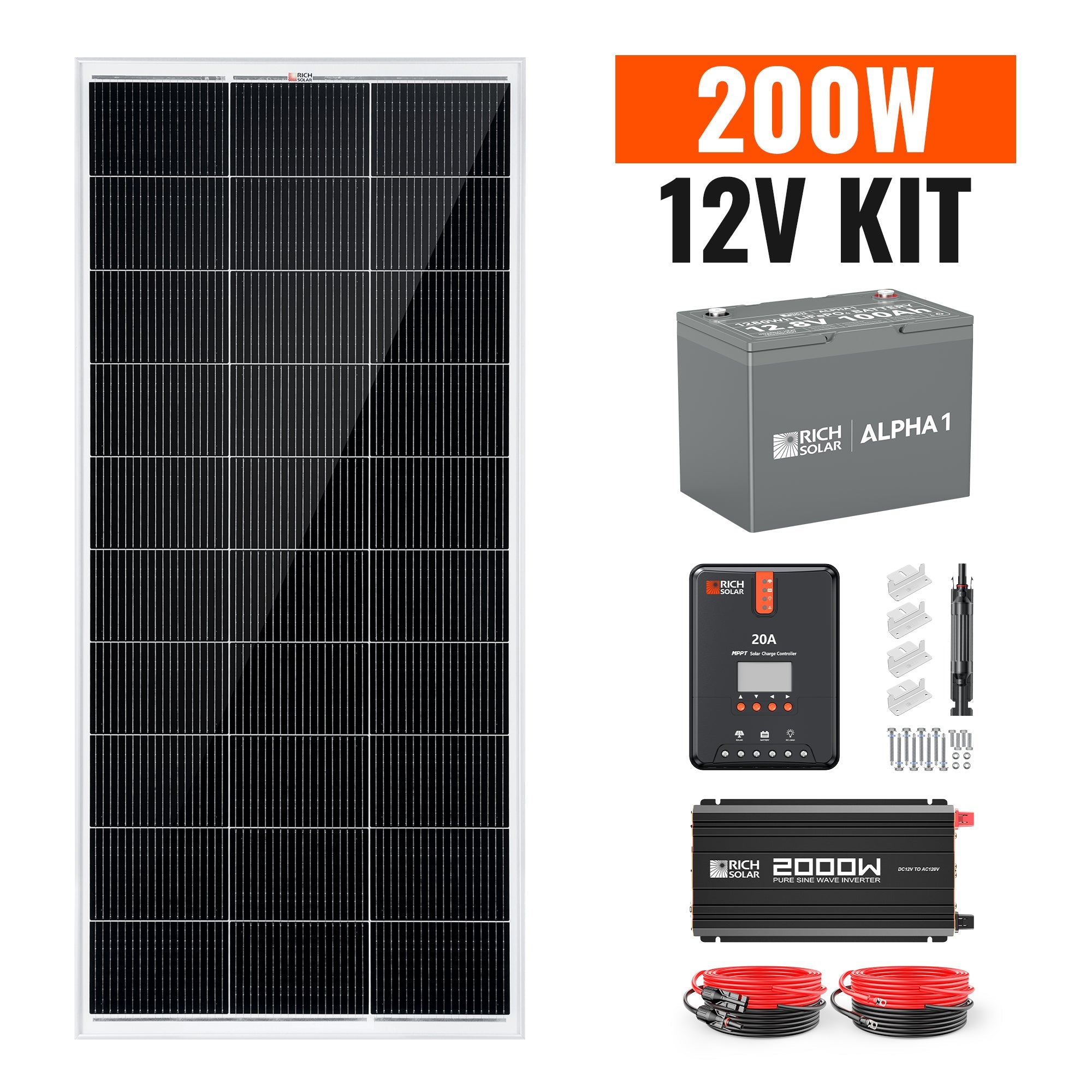 Rich Solar Renogy 200 Watt Complete Solar Kit For Easy Off Grid Power