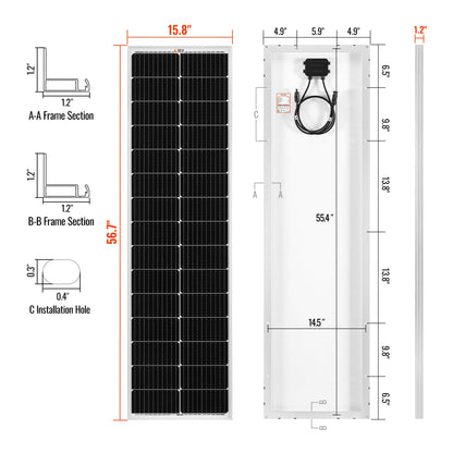 Rich Solar Mega 100 Slim 2025 100W Compact Solar Panel 25 Year Warranty