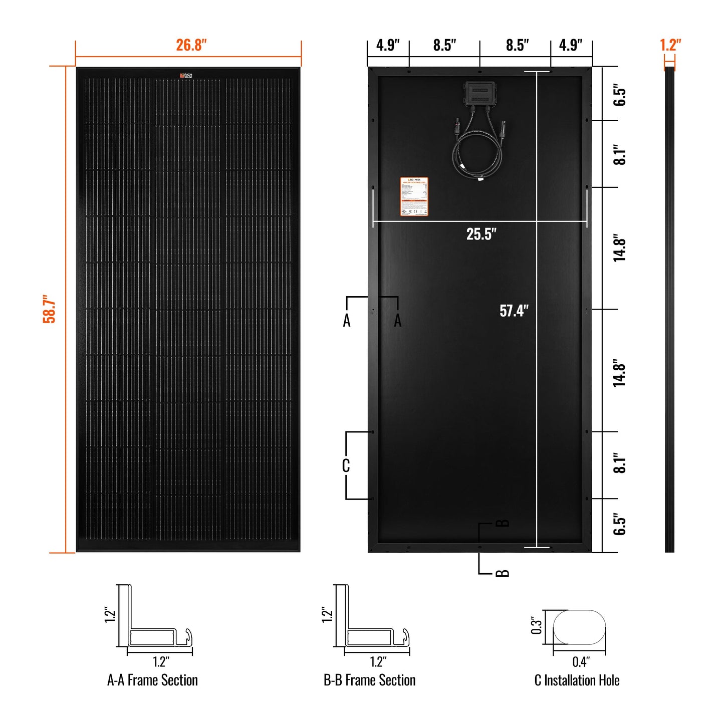 Rich Solar Renogy 200 Watt Solar Panel For Off Grid RVs And Cabins