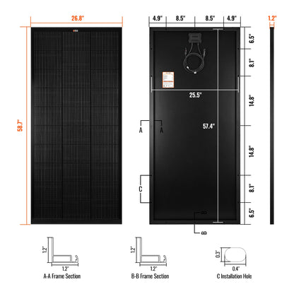 Rich Solar Renogy 200 Watt Solar Panel For Off Grid RVs And Cabins