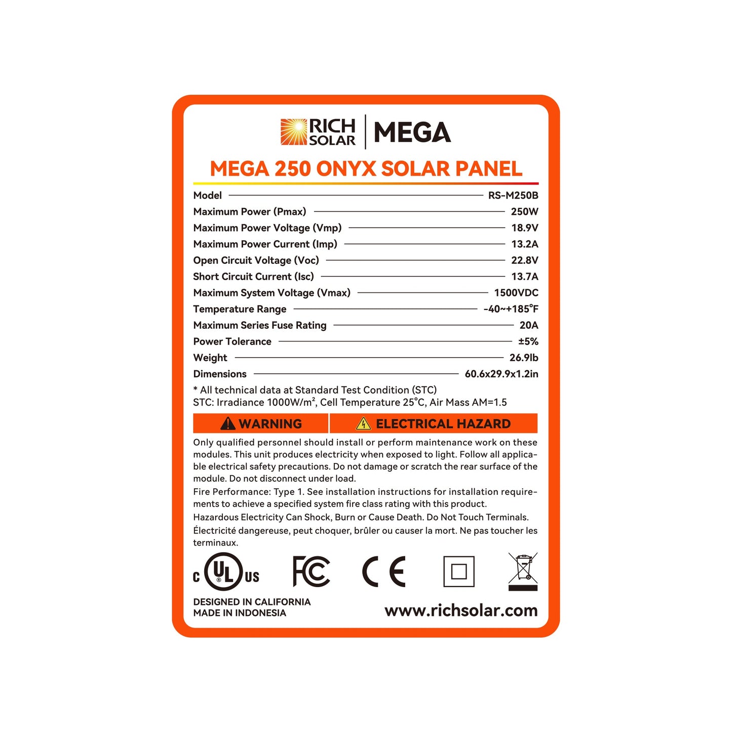 Rich Solar Renogy 250 Watt Solar Panel For Reliable 12V Off Grid Power