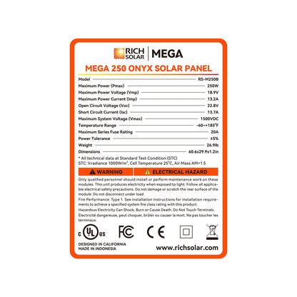 Rich Solar Renogy 250 Watt Solar Panel For Reliable 12V Off Grid Power