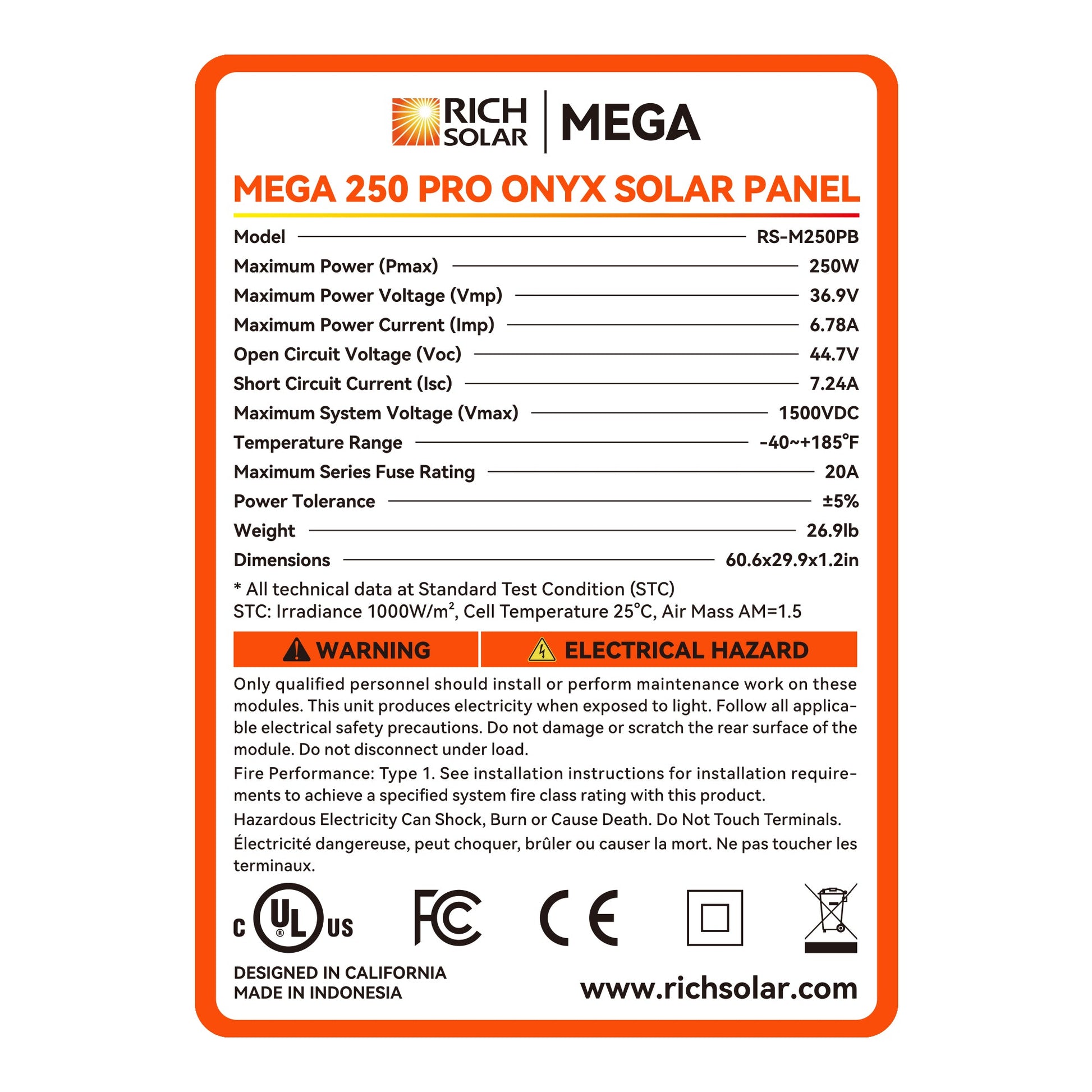 Rich Solar Mighty Max 250 Pro 24V Solar Panel For Off Grid Power