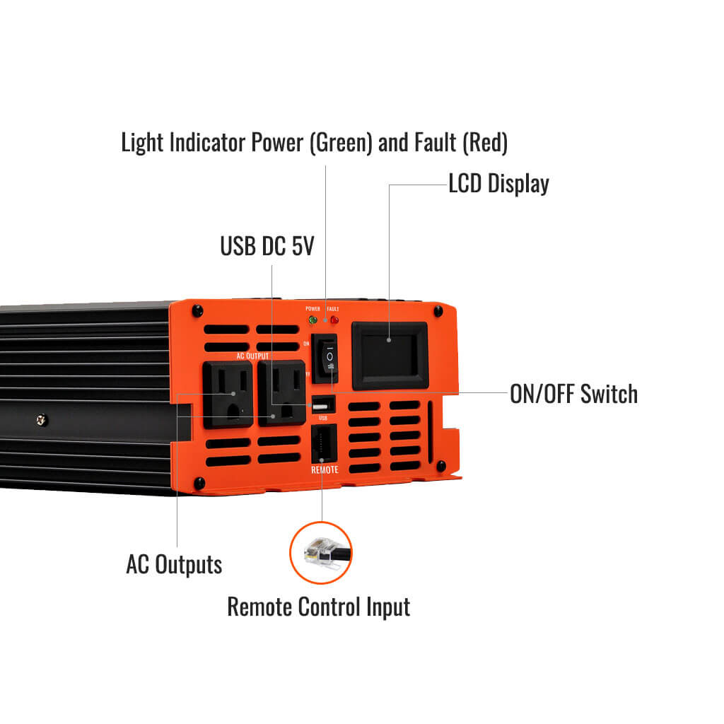 Rich Solar Nova Pure 1500W 12V Pure Sine Wave Power Inverter For RVs And Boats