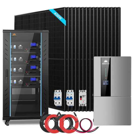 SunGoldPower Hybrid Solar Kit 11.4KW 48V Split Phase 20.48KWH/51.2KWH Lithium Battery 450 Watt Solar Panel SGH-11N2E/ SGH-11N5E