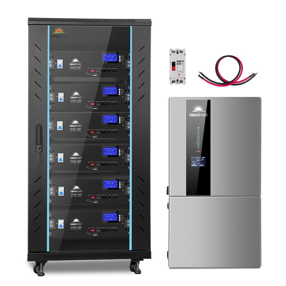 SunGoldPower Hybrid Solar Kit 11.4KW 48V Split Phase 30.72KWH Lithium Battery 28 X 450 Watt Solar Panel SGH-11N3E