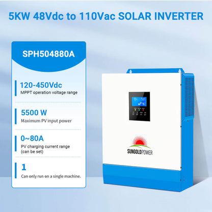 SunGoldPower Solar Charger Inverter 5000W 48V