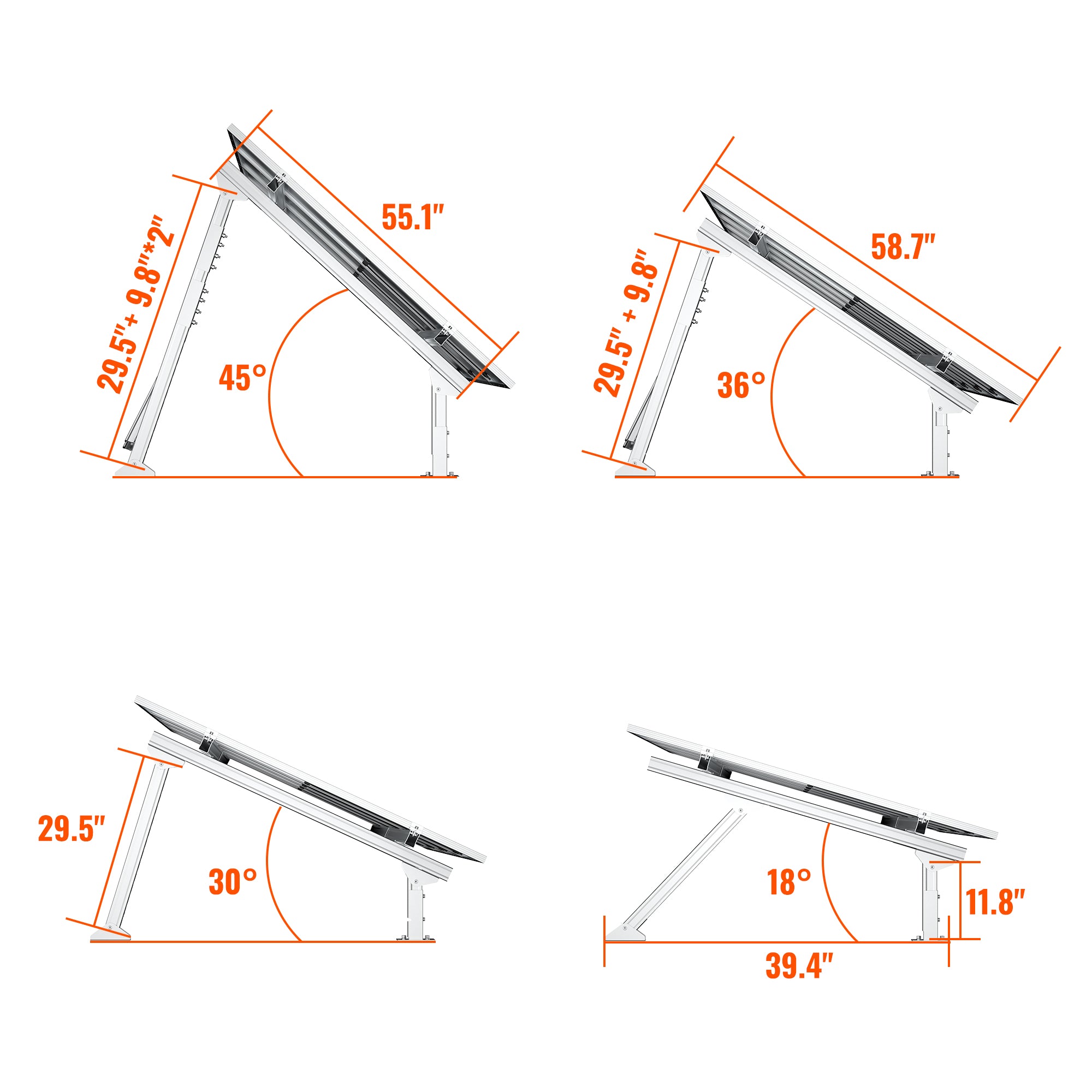 Rich Solar Eco-Worthy Solar Ground Mount For 1-4 Panels Adjustable Easy Install