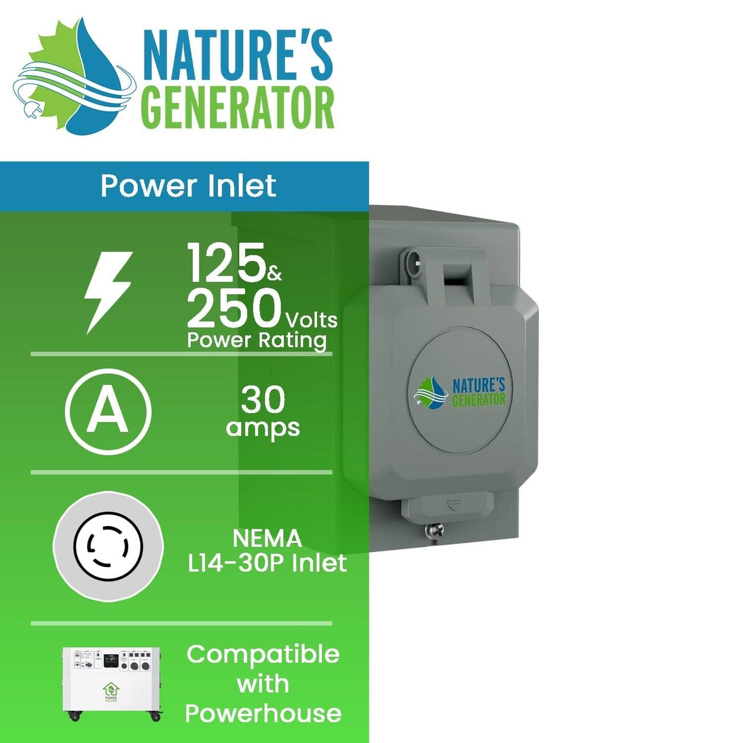 Natures Generator Power Inlet Box 30A