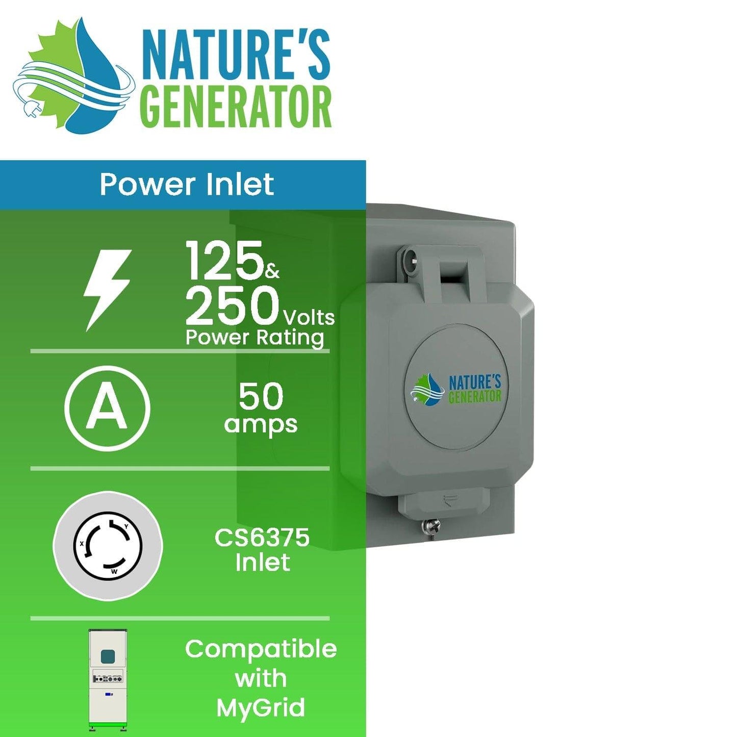 Natures Generator Power Inlet Box 50A