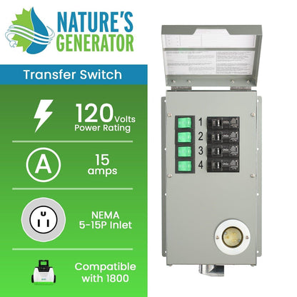 Natures Generator Manual Transfer Switch 120V 15A 4Circuit
