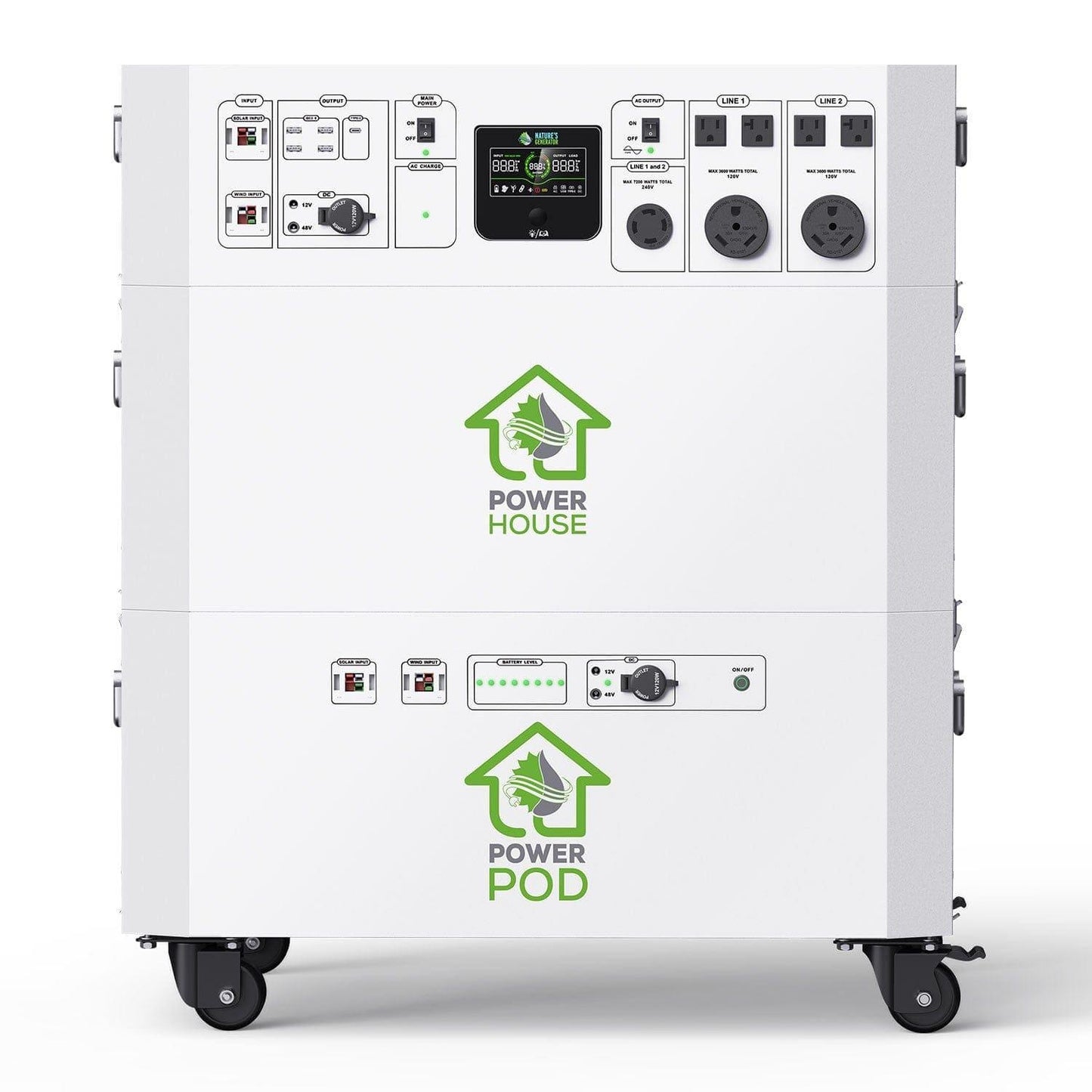Natures Generator Powerhouse with Solar Panel and Transfer Switch