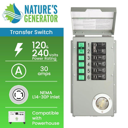 Natures Generator Manual Transfer Switch 120V/240V 30A