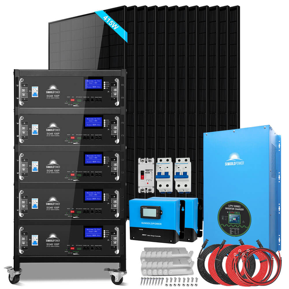 SunGoldPower OffGrid Solar Kits with Lithium Batteries and Solar Panels SGR18K20E